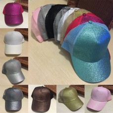 Mujer Lady Ponytail Baseball Cap Sequin Shiny Messy Bun Snapback Hat SunCap 2018  eb-04972710